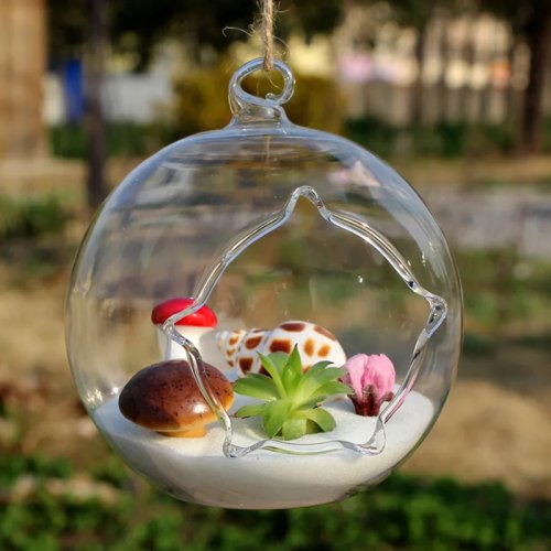 Vas Terrarium Gantung Bentuk Bunga Kecil, Buatan Tangan, Hiasan Rumah, Hadiah