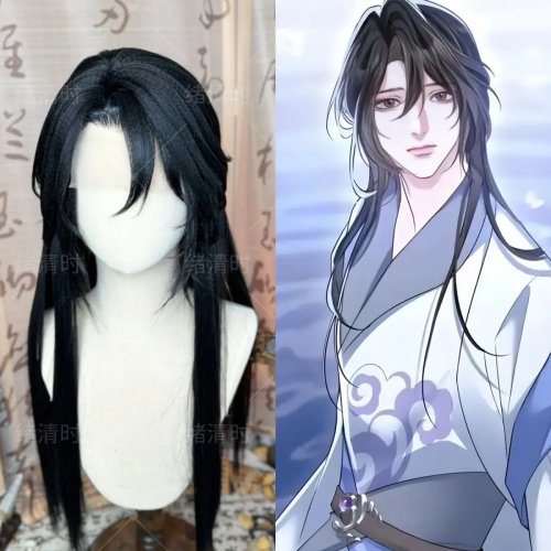 Peruca estilo Shi Mei erha e seu mestre gato branco Chu Wanning Peruca personalizada Acessórios de anime Acessório para orelhas Toucado Presentes de Halloween