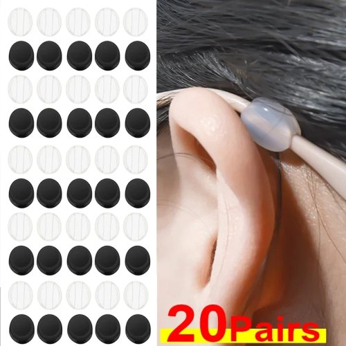 Ganchos de silicona para gafas, antideslizantes, invisibles, redondos