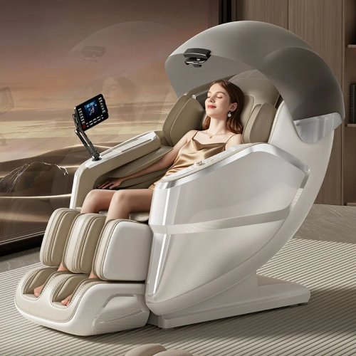 LEMESY 2026 Elektrischer Zero-Gravity-4D-Shiatsu-Massagesessel mit Heizung, Ganzkörper-Recliner und SL-Track