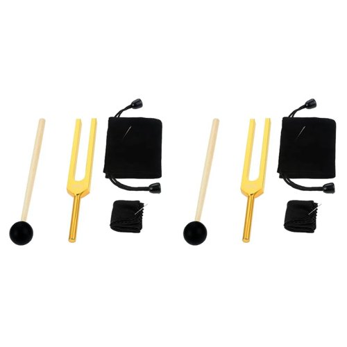 ABQR Diapasón de 528 Hz, dorado (2 piezas) – para instrumentos musicales, meditación y relajación