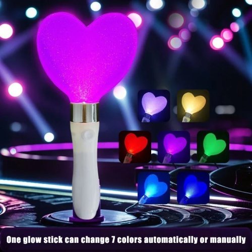 Đèn led Kpop hình trái tim ngôi sao, gậy phát sáng cho fan hâm mộ, phụ kiện tiệc