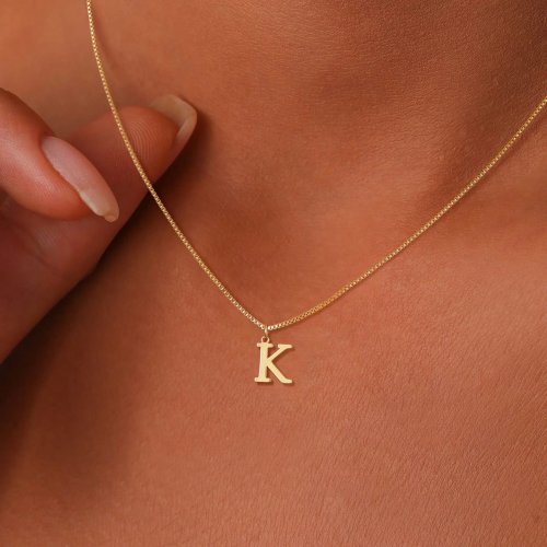 A-Z イニシャルネックレス 18Kゴールドプレート かわいい文字ステンレスネックレス 女性用