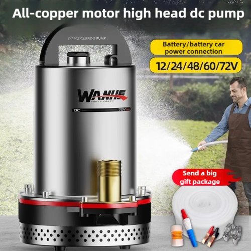 Pompa sommergibile solare ad alta prevalenza 12V/24V/48V/60V/72V per camper, barca, giardino, irrigazione agricola, fontana, acquario