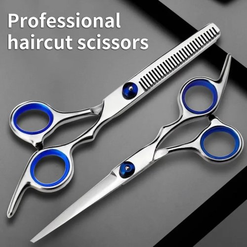 Gunting Rambut Stainless Steel Profesional, Gunting Potong dan Tipis untuk Barbershop & Salon