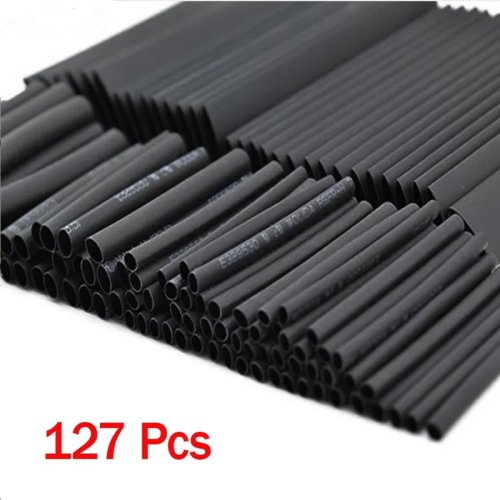 Kit de 127 peças de tubo termorretrátil, impermeável, para ligações elétricas e revestimento de fios, relação 2:1