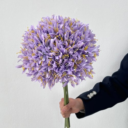 5 fiori artificiali di agapanto e loto bianco per decorazione domestica, matrimoni e oggetti di scena fotografici per feste