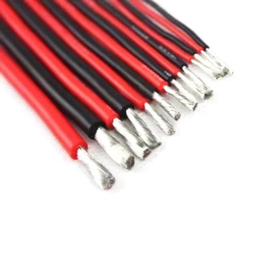 Câble en silicone rouge et noir 8AWG-28AWG avec cuivre étamé pour batterie RC et automobile
