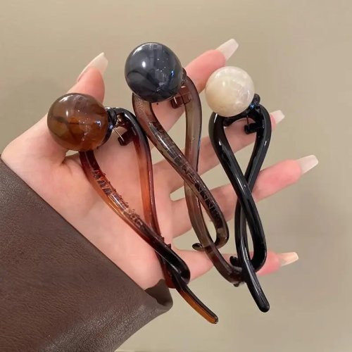 Vintage Perlen-Haarspange mit Twist für Damen, eleganter Haarkamm im High-End-Stil