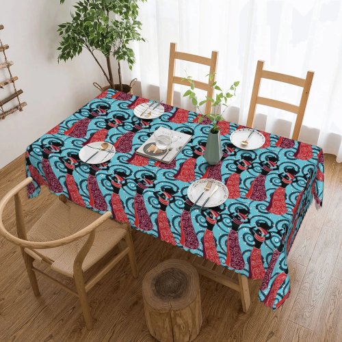 Mantel rectangular a prueba de aceite con estampado étnico africano, para picnic