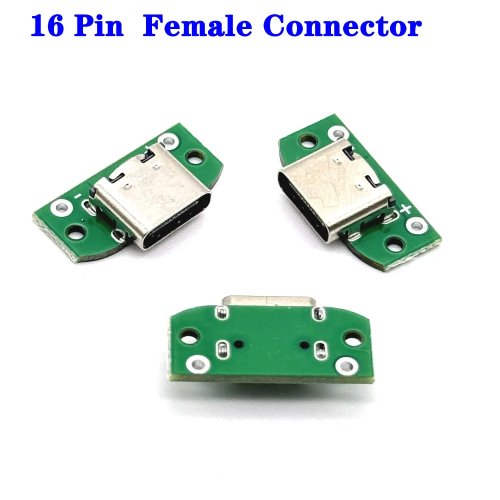 Разъем USB Type-C женский 16 pin для пайки, DIY