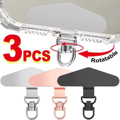 Patte de fixation pour cordon de téléphone en métal 360° - Connecteur de sécurité universel pour smartphone