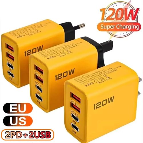 Ładowarka USB C 120W 4 porty z szybkim ładowaniem do iPhone Samsung Xiaomi