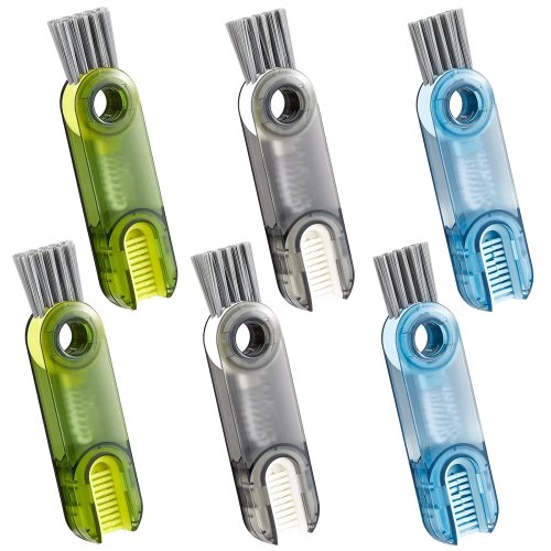 3/6 Stück multifunktionale 3-in-1 Tassenreiniger-Bürsten, drehbare Mundstückbürste, Flaschenverschlussbürste, Haushalts Spalt- und Fugenreiniger