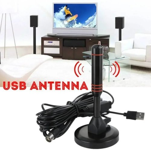 Antena TV Digital Ultra HD Dalam dan Luar Ruangan dengan Penguat VHF UHF, Jangkauan 200 Mil, Respons Cepat, untuk DAB