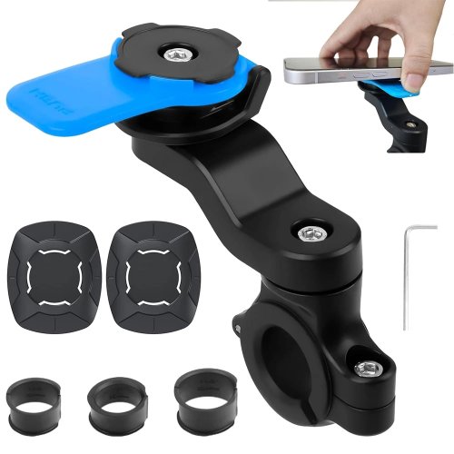 Universal Phone Holder for Motorcycle & Bike Handlebars, 360° Rotatable, Detachable