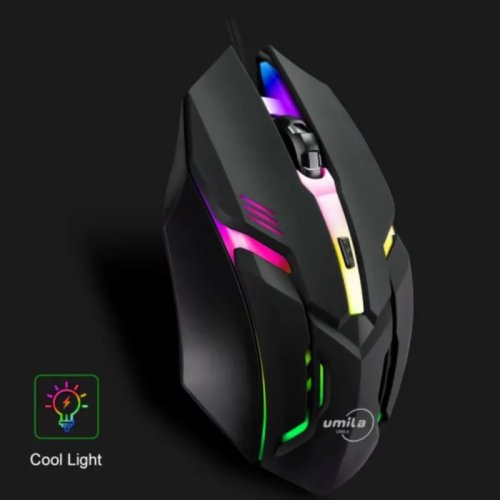 ماوس ألعاب مريح 2025، USB بإضاءة RGB، دقة عالية للكمبيوتر واللابتوب