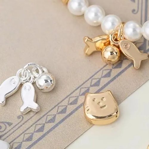 Подвеска из настоящего золота 14K с котом и рыбкой, для браслета или ожерелья своими руками, бижутерия ручной работы с бусинами, материалы для аксессуаров, 1 шт.