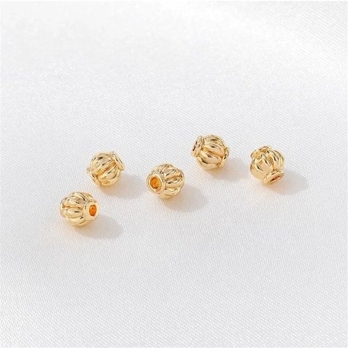 Contas de lanterna banhadas a ouro 14K - Contas soltas para bijuteria DIY, pulseiras, colares, acessórios de cabelo