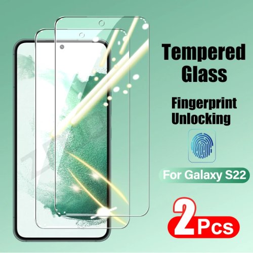 2 шт. Защитное стекло для Samsung Galaxy S21 S22 S23 Plus S24 FE S25 S26 Ultra S25 Edge, с разблокировкой по отпечатку пальца