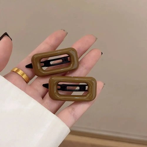1 Par de Clips de Cabelo Coreanos Quadrados, Leves, para Crianças, Cor Morandi