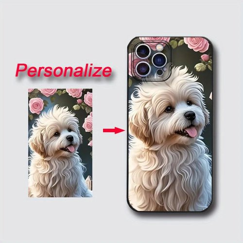 Custodia per iPhone 17 16 16e 15 14 13 12 11 Pro Max Mini Air SE 2020 2022 XS XR 6s 7 8 Plus, Nero Opaco, Personalizzata con Foto