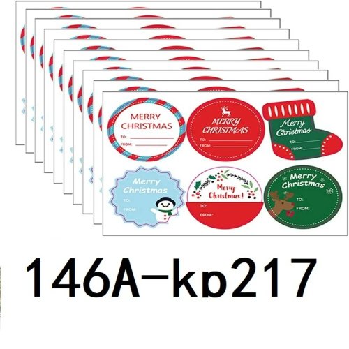 10枚入りクリスマスステッカー カラフルミックス ベーキングデコレーション DIYパーティーカード ギフトラッピング用