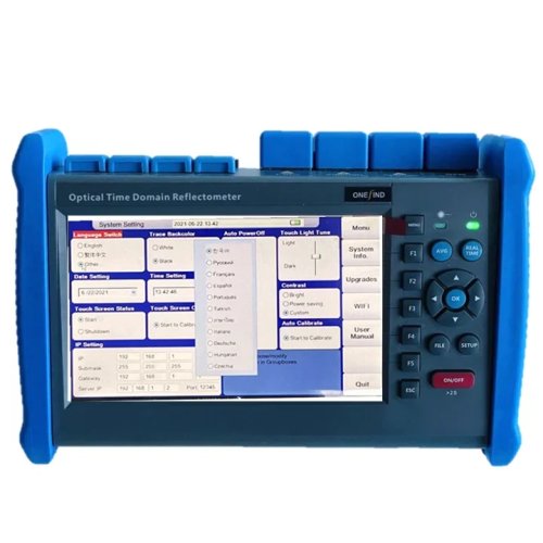 OTDR 1310/1550nm 43/41dB 레이저 소스, 파워 미터, VFL, 링크 맵 100-220km 광섬유 테스터