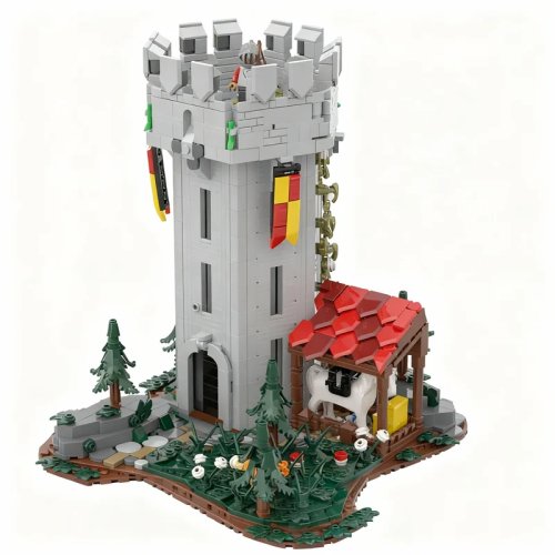 ชุดบล็อกก่อสร้าง 1891 ชิ้น MOC ปราสาท The Lone Tower โมเดลสถาปัตยกรรม ของเล่นเสริมทักษะความคิดสร้างสรรค์สำหรับเด็ก ของขวัญวันคริสต์มาส