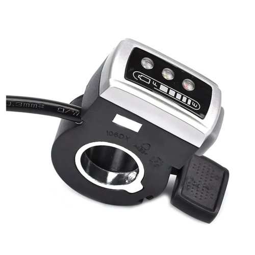 Manopola acceleratore a pollice per bici elettrica con display di potenza e interruttore