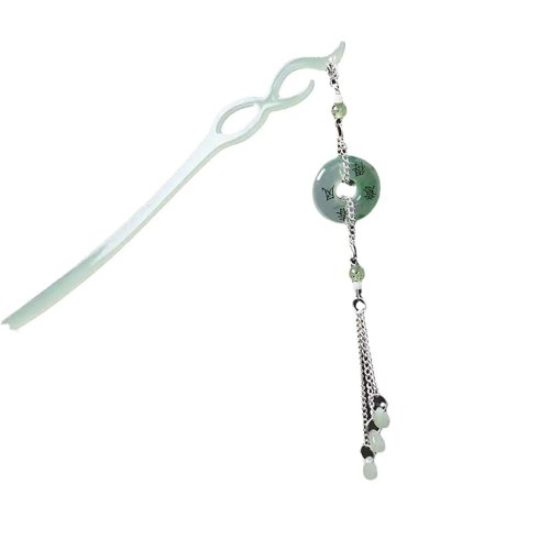 Pente de cabelo Hanfu com franjas vintage elegante – Varinha de cabelo com franjas longas para cosplay, festa e cheongsam