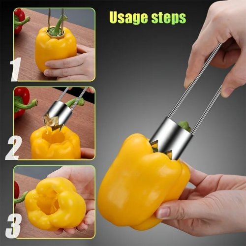 Dénoyauteur portatif en acier inoxydable pour fruits et légumes, vide-piment et melon