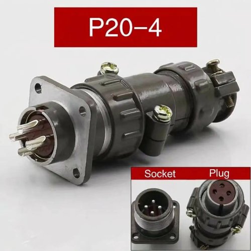 Hoogwaardige ronde connector 2PM serie 4-polig IP66 voor buitengebruik, aluminium koper, luchtvaartkwaliteit, stekker en stopcontact