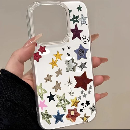 Transparante telefoonhoesje met vliegtuig poststempel print voor iPhone 18 Pro Max, 11, 13, 17, 15, 16, 14, 12 Pro Max, lenzenbescherming
