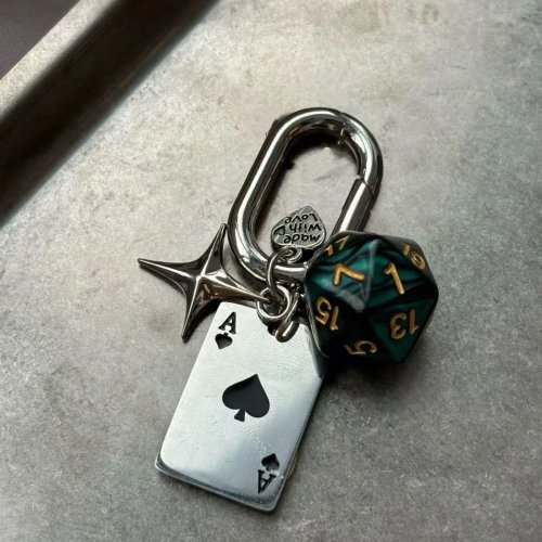 Porte-clés pendentif dé polyédrique, accessoire de sac, bijou