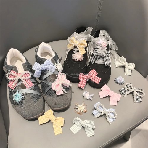 バレエスタイルのパールリボン 靴デコ DIYアクセサリー かわいい 女の子向けギフト