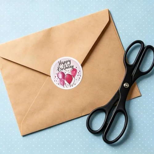 Rol stickers Happy Birthday 500 stuks voor cadeauverpakking en potten