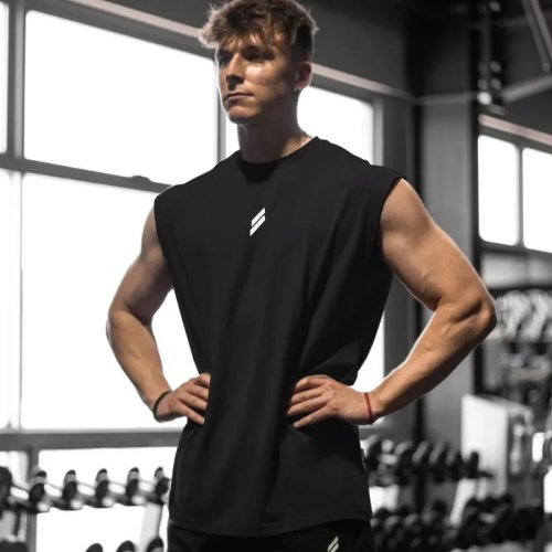 Débardeur homme séchage rapide, fitness, musculation, maille respirante pour salle de sport