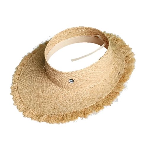 Women's French Straw Sun Visor Hat - UV Protection Summer Beach Gardening Travel Classic Hepburn Jazz Hat