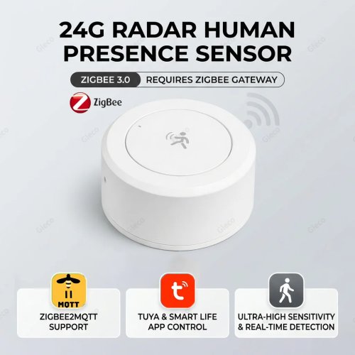 Zigbee 24GHz mmWave Presence Sensor, Human Detector for Tuya Smart Home Security Alarm