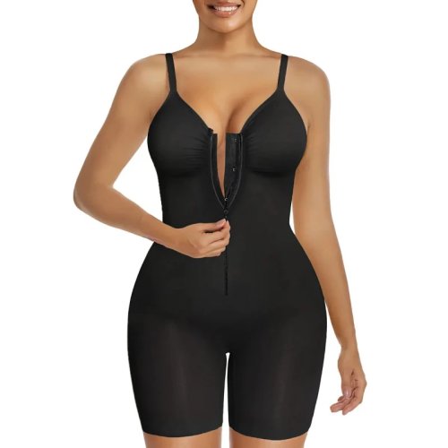 Body reductor de abdomen para mujer, con cierre frontal para fácil uso, tela suave y muy elástica, ajuste ajustable, malla transpirable para comodidad todo el día