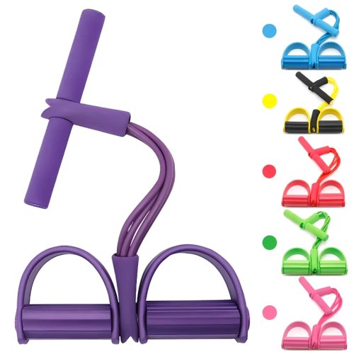 Máquina de ejercicio multifuncional de pedal tensor de 4 tubos, banda elástica para abdomen y yoga