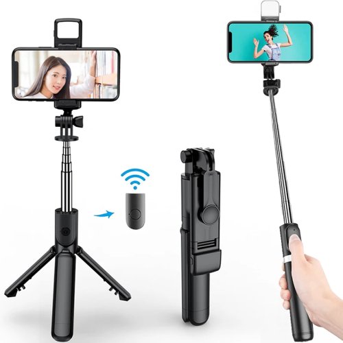 Selfie Stick Bluetooth con Tripie Mini y Control Remoto Inalámbrico para Celular