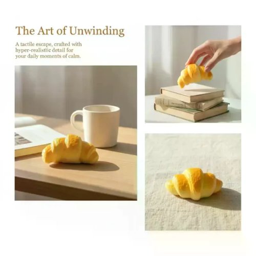 Bread-Shaped Stress Relief Fidget Toy – Slow Rebound, Soft Squeeze, Decompression Tool for Kids and Adults