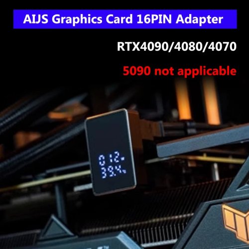 อะแดปเตอร์มุม 180 องศา สำหรับ AIJS RTX40 ซีรีส์ ขั้วต่อไฟ 12+4 พิน พร้อมแสดงวัตต์แบบเรียลไทม์