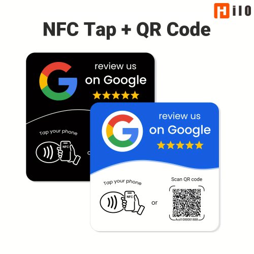 การ์ด NFC NTAG215 แบบตั้งโปรแกรมได้สำหรับรีวิว Google – การ์ดตั้งโต๊ะพร้อมคิวอาร์โค้ด