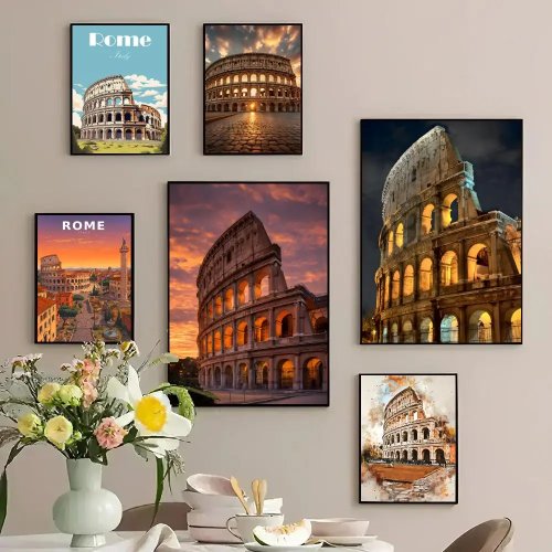 Gepersonaliseerde poster van het Colosseum, verdikte muursticker voor woningdecoratie
