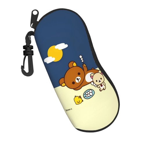 Estojo para óculos Rilakkuma para menina - Caixa de armazenamento para óculos, protetor de óculos fofo