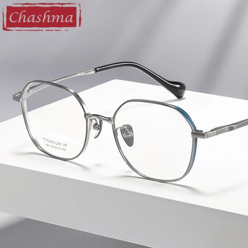 Armações de óculos graduados retrô em titânio puro para homem e mulher – Compatíveis com lentes progressivas