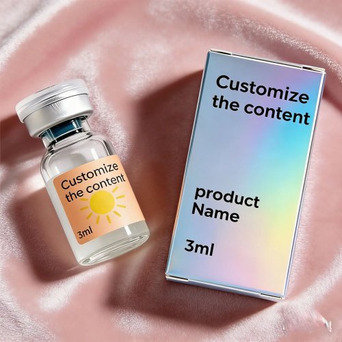 Adesivi in vinile premium personalizzati resistenti ai graffi e scatole di imballaggio per fiale da laboratorio con peptidi 3 ml 5 ml 10 ml